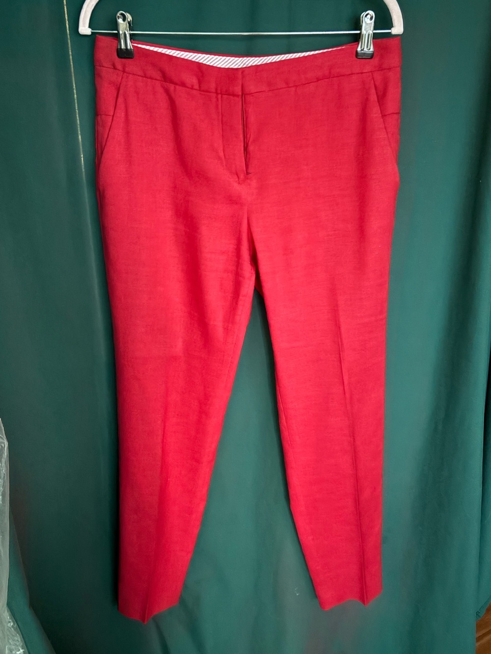 Massimo Dutti linen Red Tailored Women's Trousers